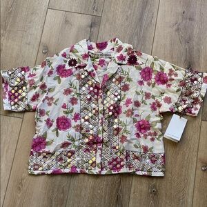 Alix Of Bohemia Stevie Camellia coin shirt! Handmade. NWT! Perfect for summer.